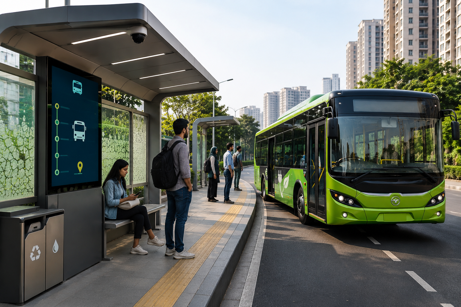 Greater Noida E-Bus Update: अब बस का इंतजार नहीं, डिजिटल डिस्प्ले बताएगा कब पहुंचेगी ई-बस; 45 स्मार्ट बस स्टॉप बनेंगे